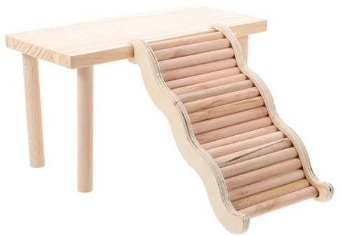 POPETPOP Hamsterplattform aus Holz mit Treppe Hamster Kletterspiel übung Kauspielzeug für Zwerghamster Rennm?use ?use Degus V?Gel Papageien Kleintiere