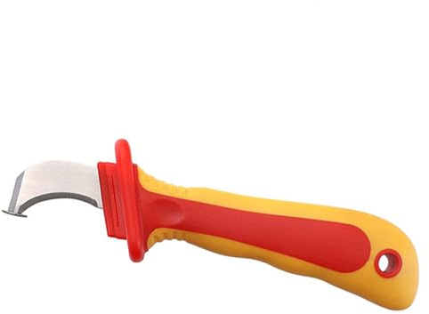 Yunseity 1000V Dismantling Knife, Insulated Cable Sheath Stripping Knife for Electrician, High Voltage Resistance, No Damage, Comfortable Grip. Compact and Portable, with Insulating Plastic