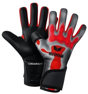 Erima unisex – vuxen Flex-Ray Pro Hardground 2.0 målvaktshandskar (7222406), grå/röd, 9