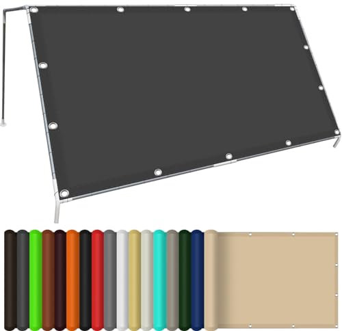 Sun Shade Sail Rectangle 130 x 240 cm Waterproof Rainproof UV Resistant Garden Sun Sail Outdoor Sun Shade Net (We Make Custom Size) for Outdoors, Garden, Yard, Dark Grey