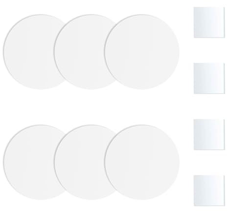 UFURMATE Plaque de Couverture pour Trous de Mur, Kit de Réparation de 6 Pièces en Plastique PVC Rond Décoratif pour Plancher, Plafond et Mur (17,8 cm)