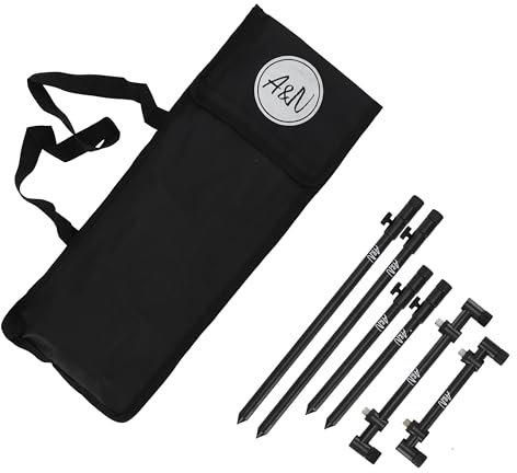 A&N Rutenhalter Rutenauflage Angeln 4X Bankstick 20-50cm + 2X Buzzerbar 15/20cm