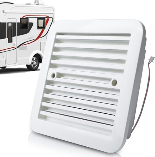 GBKDQQ Abluftventilator für Wohnwagen, 12V 2.4W Lüftungsventilator Wohnmobil Dachventilator Lüfter Seitenabluftventilator EntlüFtung für Wohnwagen Camper Wohnmobil Anhänger, Weiß
