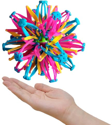 Palla Espandibile, 6,5 ​​pollici Palla Respiratoria Arcobaleno, Giocattolo Sensoriale A Sferas Magic Pieghevole Con Luce, Giocattolo Antistress A Forma Di Sferas Di Fiori Sparsi, Per Bambini E Adulti