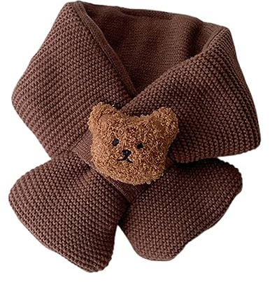 Hattba Bear Neckerchief Winter Scarves For Kids Boys Girls Infant Soft Wool Scarf Thicken Neck Cover Warm Scarf Child Winter