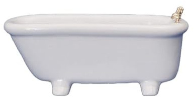 Melody Jane Dolls House Plain White Porcelain Bath Tub Miniature Bathroom Furniture