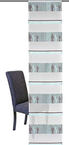 Gardinenbox Schiebevorhang, Flächenvorhang, Farbe Aqua, 1 Stück, Home WOHNIDEEN, Größe: 225x60 cmca. 225x57 cm, mit Klettband