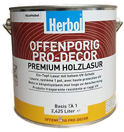 Herbol Offenporig Pro-Decor Perimum Holzlasur 2,425 L Weiß