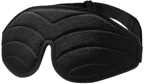 Umisleep Maschera per gli occhi per dormire, 3D sagomato e benda, per donne e uomini, super morbida, confortevole, con motivo ondulato, 100% bloccato, luce 3D per dormire, viaggi, lavoro a turno