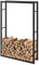 [en.casa] Kaminholzregal Täby Brennholzregal innen außen Metall 100 x 25 x 150 cm Holzunterstand Stapelhilfe für Feuerholz Holzlager Kaminholzständer Schwarz