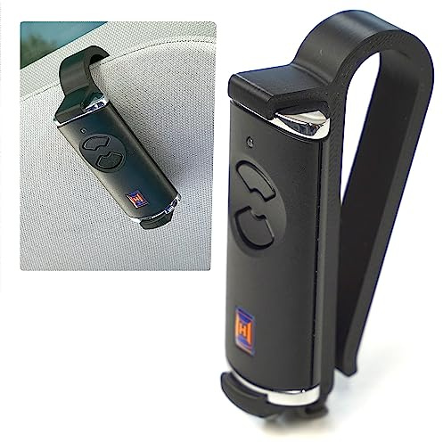 Soporte para parasoles compatible con el transmisor manual Hörmann HSE4 868 BS, Mount/Clip para parasol (color negro)
