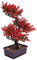 SEWACC Artificial Bonsai Tree Fake Bonsai Tree Faux Potted Plant Desk Display Fake Tree Pot Ornaments for Indoor Home Office Decor (Red)