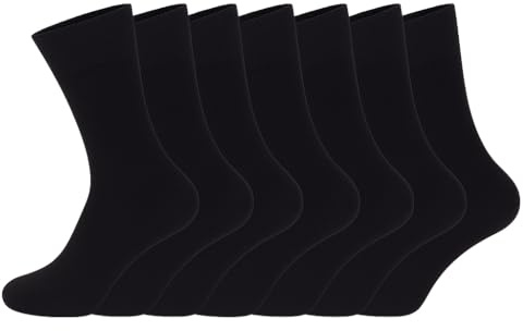 ARG 6 Pairs Ladies Loose Top Non Elastic Cotton Socks Comfort Fit Diabetic Socks Swollen Feet Oedema Poor Circulation women’s, For Wide Feet UK 4-8 (Cotton, BLACK)