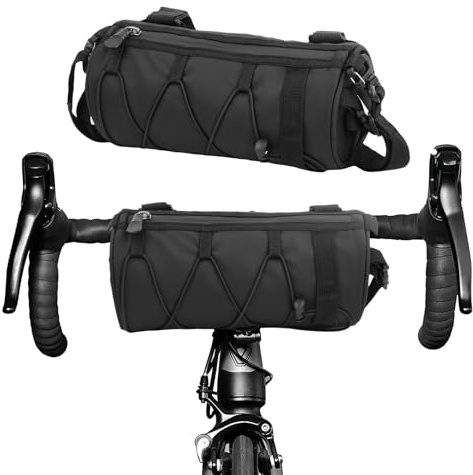 Sacoche de guidon pour vélo - Sac de rangement étanche 2,5 l - Compatible route, VTT, électrique - Bandoulière - Conduite en plein air