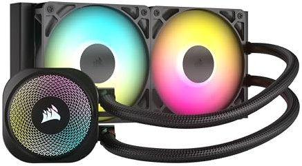 Corsair Nautilus 240 RS ARGB CPU-Flüssigkeitskühler – 240mm AIO – Geräuscharm – Direkter Mainboard-Anschluss – Intel LGA 1851/1700, AMD AM5/AM4 – 2X RS120 ARGB-Ventilatoren Inbegriffen – Schwarz