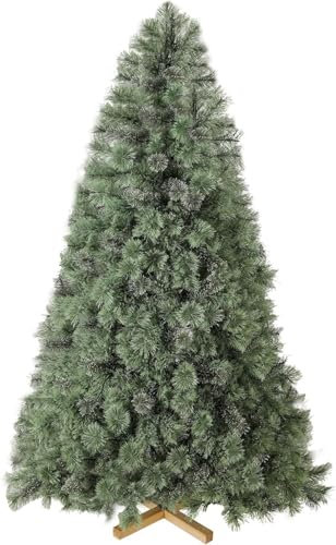 LIFERUN Árbol de Navidad Artificial 150 cm, Abeto Nordmann Premium, Agujas de Pino pretratadas realistas, Ramas densas, árbol de Navidad con Soporte de Madera Hecho a Mano, 350 Puntas