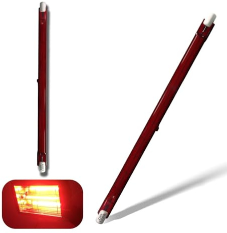Bombilla Halógena R7S 254mm Regulable, 1300W R7S Bombilla Halógena infrarroja 1300LM, Lámpara Lineal Tipo J R7s 254mm, Tubo de Luz Calefactor de Cuarzo Rojo, Calentador Halógena R7s, 2 paquetes