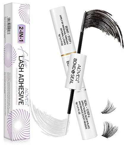 Colla per ciglia Abodiuss a lunga tenuta 2 in 1, resistente all'acqua, colore nero