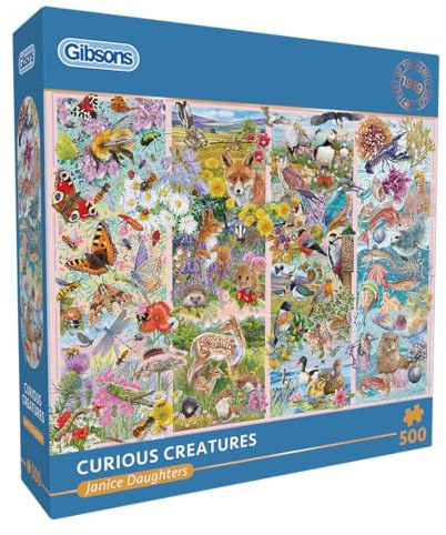 Gibsons Curious Creatures 500 Piece Jigsaw Puzzle for Adults Teens - Wildlife Nature & Animals - Premium Sustainable Puzzle Made in the UK/EU Idea for Puzzle Lovers