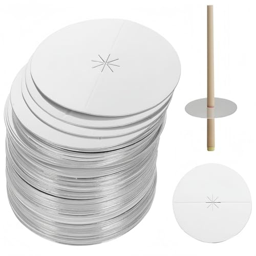 LIUWAZJ 50Pcs Candle Drip Protectors, Ear Candles Protector Disks, Protective Disc for Ear Care, Beeswax Candle Holders Disc, Dia 8cm