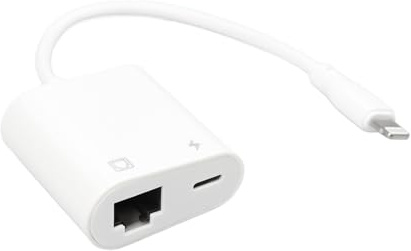 Charging Port Compatible with Lightning to RJ45 Ethernet Adapter, 2-in-1 Network Adapter for iPhone 14/13/12/11/XS/XR/X, 100Mbps High-Speed Wired Internet, Plug and Play for Seamless Streaming, Gaming