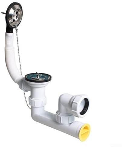 CWOQOCW Kit de vidange de baignoire, avec système de protection contre les débordements, équipement de plomberie pour raccord de tuyau mural de 40 mm