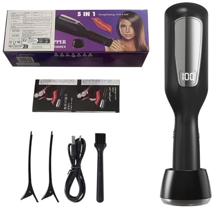 2 En 1 Coupe Fourche Cheveux, Avec Ions Négatifs, élimine Les Pointes Fourchues Et Les Cheveux Abîmés, Cheveux Sains Et Brillants, Rechargeable Par Usb, Idéale Pour La Maison Et Les Voyages (Noir)