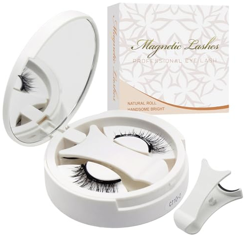 Ciglia magnetiche senza eyeliner con applicatore - Ciglia riutilizzabili senza colla - Set ciglia magnetiche - Facili da applicare e rimuovere