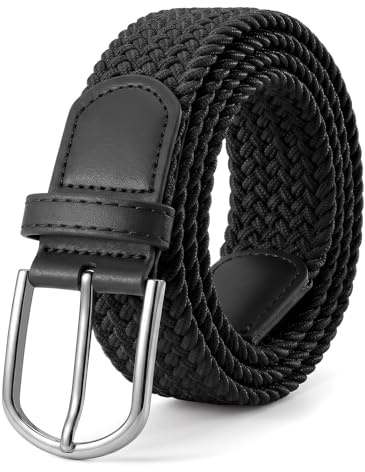 JASGOOD Ceinture Tressée Élastique Ceinture Tissu Extensible Stretch Belt de Golf pour Homme et Femme