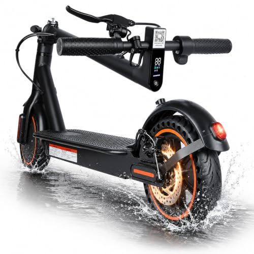 Trottinette Electrique Adulte Pliable, Batterie 36V 7.8AH Autonomie 25-30km | Pneus 8.5″ Pleins anti-Crevaison • Double Frein EABS+Disque • Pliable 3s • Étanche IPX5 • Idéal pour trajet, campus, pluie
