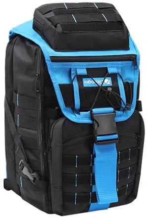 Högert Technik, Werkzeug-Rucksack, 600D-Polyeste, Taschensystem, Abriebfestigkei, 3 Fächer, 2 Außentaschen mit Reißverschluss