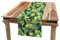 ABAKUHAUS Dschungel Tischläufer, Exotische Pflanzen Green Leaf, Esszimmer Küche Rechteckiger Dekorativer Tischläufer, 40 x 300 cm, Grün Gelb