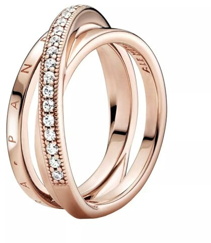 PANDORA Ring durchkreuzendes Dreifachband rosévergoldet 189057C01 Ring durchkreuzendes Dreifachband rosévergoldet 189057C01-60