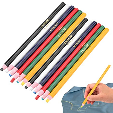 12 Stück/Packung Nähmarkenstift, Stoff Mischfarben Löschbarer Stift Schneider Schneiderin Craft Marking Schneider Kreide für Stoff