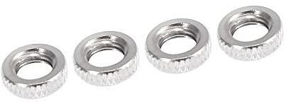 A ABSOPRO 4 Stück Fahrrad Französisch Typ Ventil Adapter Mutter Unterlegscheibe Silber
