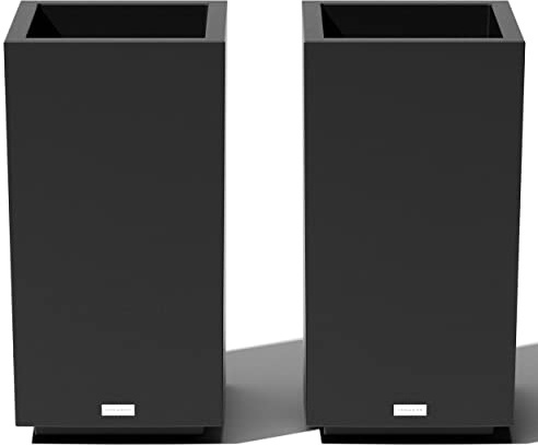 Veradek Block Series Pedestal Planter - Tall Planter for Indoor or Outdoor Front Porch | All-Weather Use with Removable Insert Bucket | Modern Décor for Flowers, Tall Trees, Faux Plants
