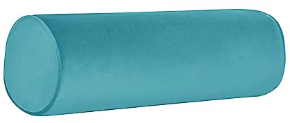 Neck Roll Pillowcases with Zipper - Full Moon Bolster/Round Cylinder Pillow Case Covers for Bedroom, Living Room, Sofa - Solid Color Neck Cervical Pillowcase Cover 18 x 6 (Lake Blue)