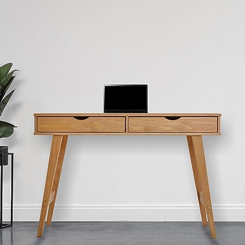 IDIMEX Schreibtisch Milo mit 2 Schubkasten, Massivholz, Eiche Farben stabil und langlebig, ideal für Home-Office, Schubladen für Stauraum
