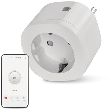 EMOS GoSmart WLAN Steckdose 16A, 2,4GHz WiFi Smart Steckdose mit Timer und Stromzähler, gesteuert manuell und mit EMOS GoSmart-App, Sprachassistant Amazon Alexa, Google Assistant, weiß