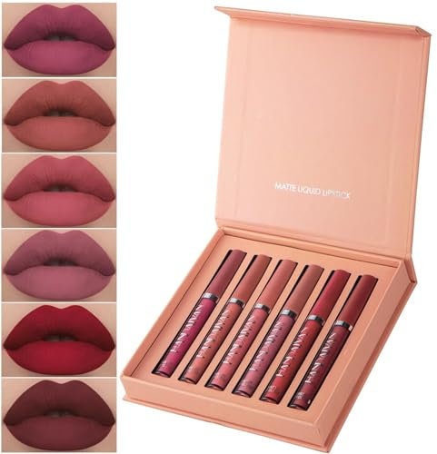 Havenlyn The Everlasting Liquid Lipstick Matte Set Of 6, Havenlyn Everlasting Liquid Lipstick Matte, Waterproof Lipstick Gift Sets For Women (Autumn Winter Set)