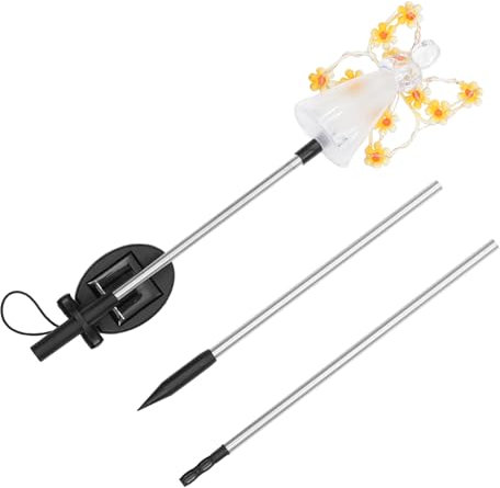 BCOATH Lampada Solare Angelo Decorazione Cimiteriale Per Tomba Da Giardino Da Esterno a Energia Solare Paletto Luminoso Angelico Senza Fili Facile Da Installare