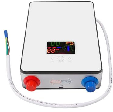 Calentador de Agua Electrico Instantaneo Montaje en Pared 6500 W con Pantalla Táctil Led Visualización Digital Calentador Agua Electrico apto Para Peluquerías, Hoteles, Caravanas