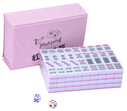 Genérico Gioco di Mahjong - Set di piastrelle Mahjong cinese, Mahjong Gioco | Piccole piastrelle portatili, set di abbigliamento resistente a Mahjong per accessori da viaggio di casa, competizione e