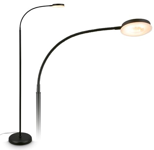 Briloner - Lampadaire tactile, à intensité variable, orientable, fonction mémoire,lampadaire sur pied salon, lampe sur pied, lampadaire salon, 125,5 x 21 x 45 cm, noir