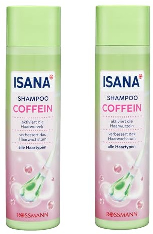2x Isana Shampoo Coffein aktiv | 2x 250ml | aktiviert die Haarwurzeln