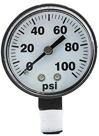 Fimco Bottom Fitting Spray Tank Pressure Gauge 5167007, 100 PSI, 1/4 MIPT, 2 Face