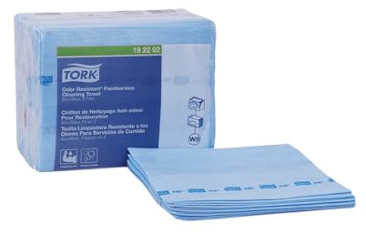 Tork Odor Resistant Foodservice Cleaning Towel Blue W8, Z-Folded, 4 x 50 Cloths, 192292