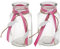 2 Vasen Grün Rosa Pink Lila Fisch Vintage Kommunion Konfirmation Tischdekoration Deko, Farbe:Pink