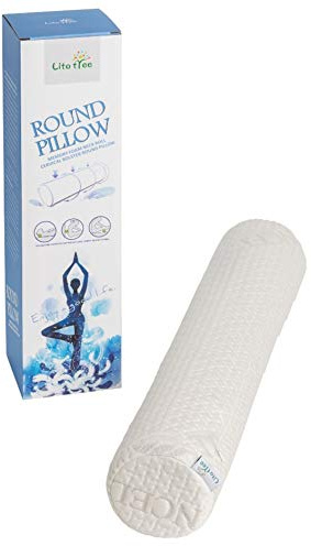 LitoTree Comfort Memory Foam Neck Roll and Cervical Bolster Round Pillow with Removable Washable Soft Cover for Spine and Neck Back Lumbar Leg Vertebra Support (18x3.5 inch Pillow)