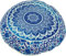 GURU SHOP Flaches Mandala Meditationskissen, Yoga Kissen, Yogakissen, Sitzkissen, Bodenkissen, Dekokissen - Blau, Baumwolle, 10x40x40 cm